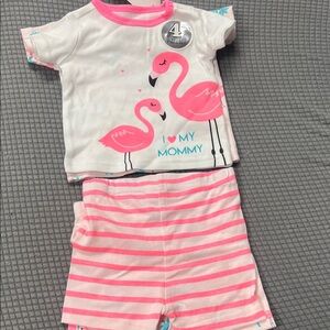 The Children's Place Pink Flamingo Pajama Set